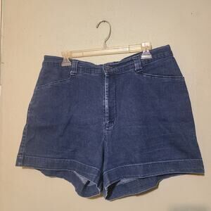 Lee Casuals‎ Vintage Long Rise 100% Cotton Denim Bareback Mom Shorts Women's 16